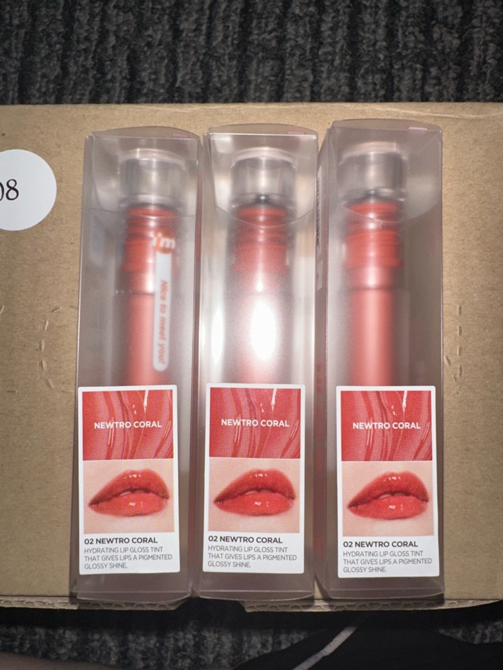 Newtro Coral Hydrating Lip Gloss Tint - Coral (Set of 3)